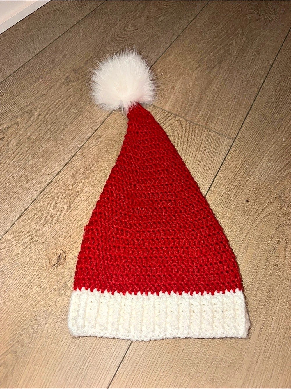 Red & White Pom-Pom Santa Hat